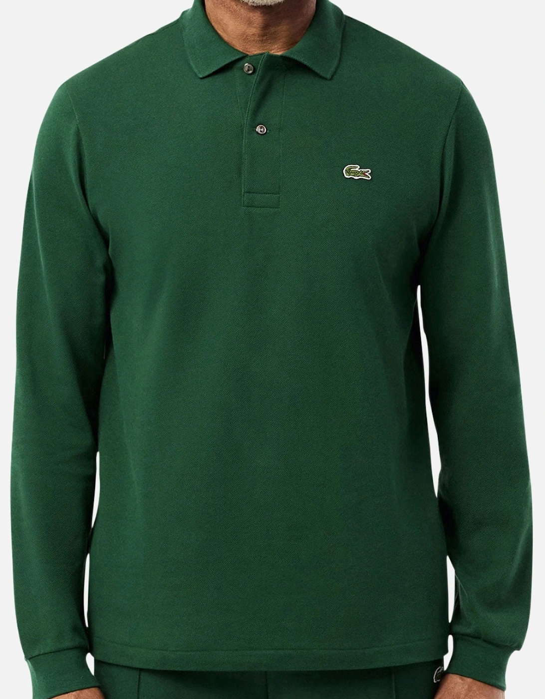 Men's Pine Green L1212 Classic Long Sleeve Polo T-Shirt