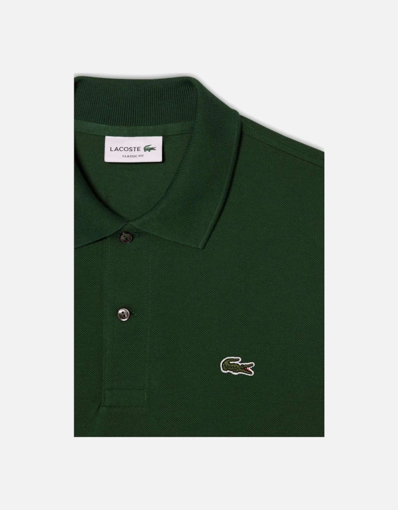 Men's Pine Green L1212 Classic Long Sleeve Polo T-Shirt