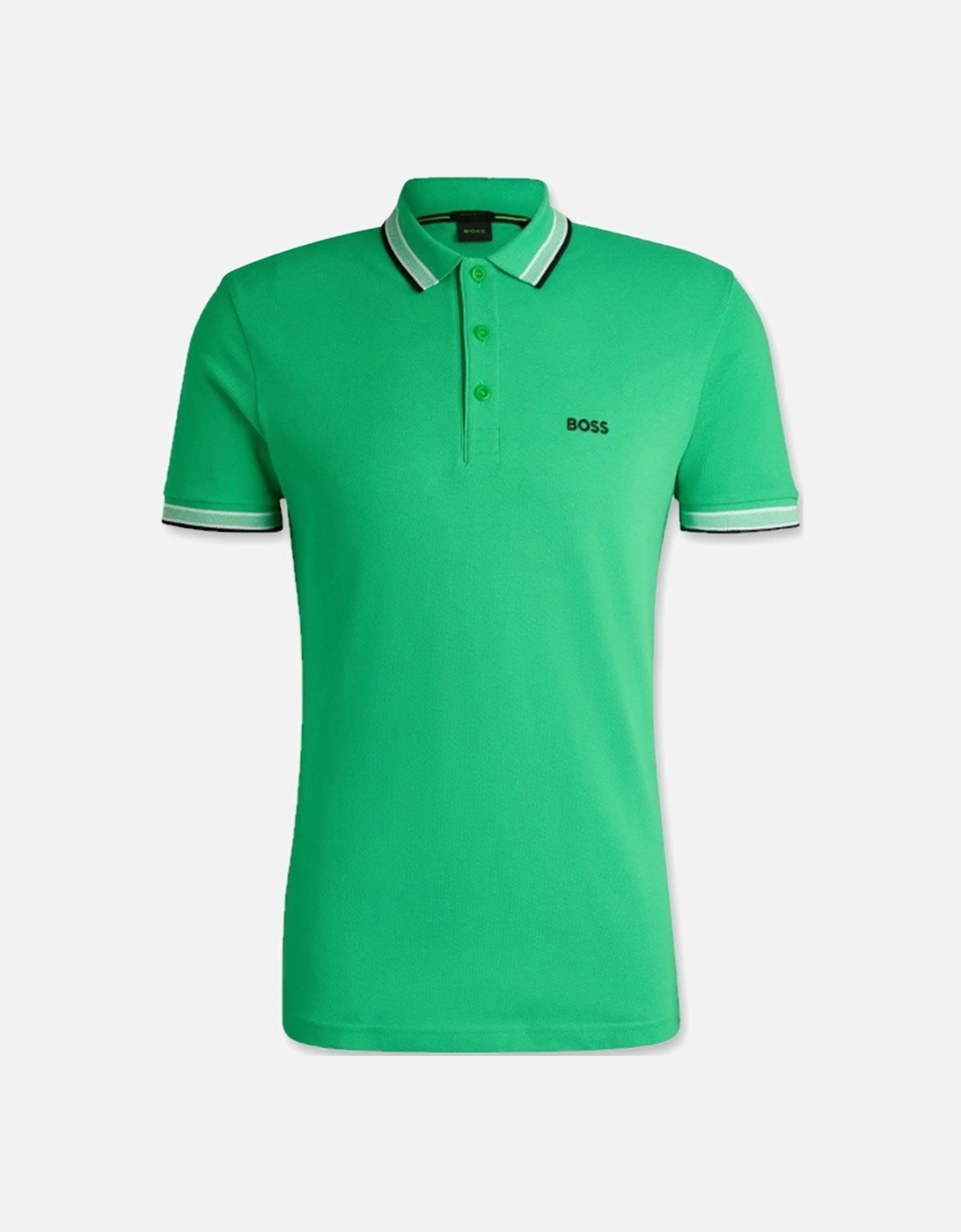 Men's Green Boss Paddy Piqué Polo Shirt, 5 of 4