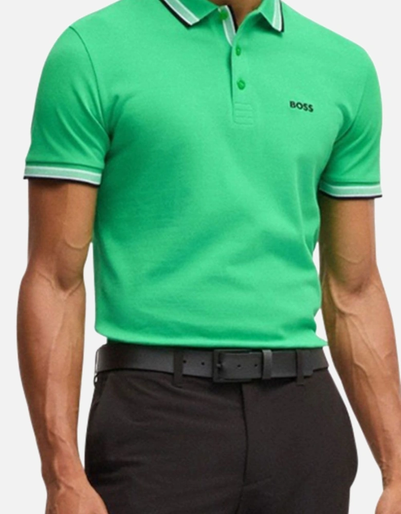 Men's Green Boss Paddy Piqué Polo Shirt