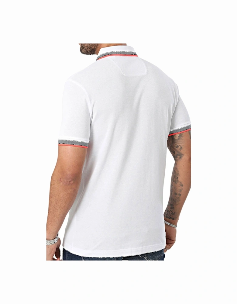 Men's White Boss Paddy Piqué Polo Shirt