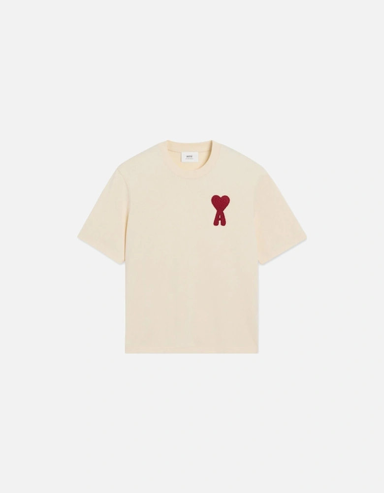 Men's Beige 'Ami de Coeur' Red Patch T-Shirt