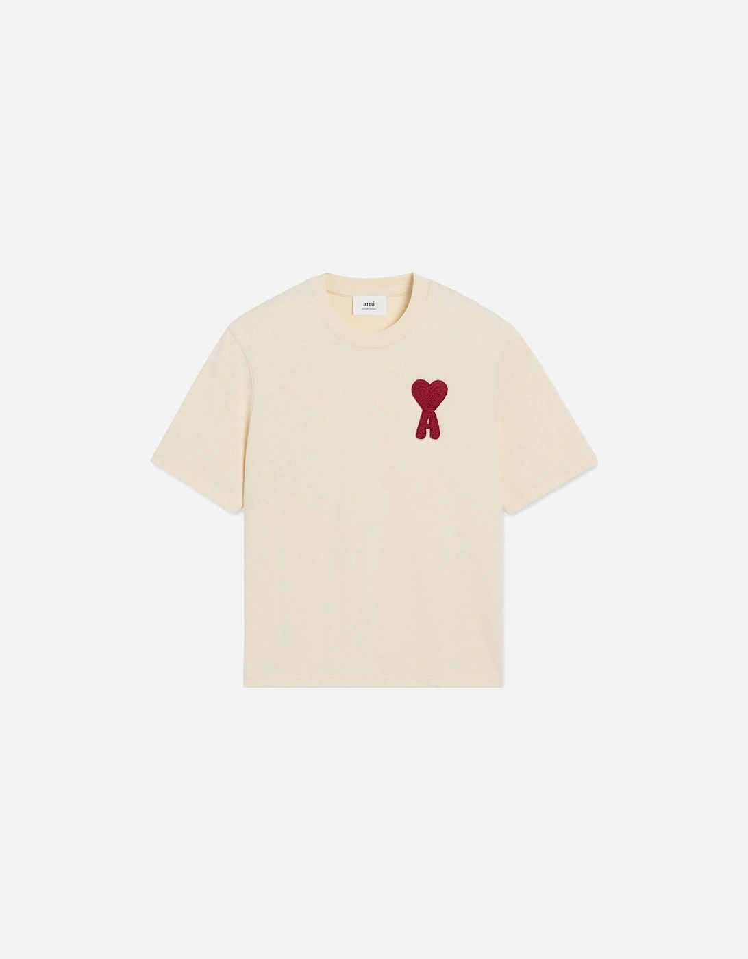 Men's Beige 'Ami de Coeur' Red Patch T-Shirt, 5 of 4