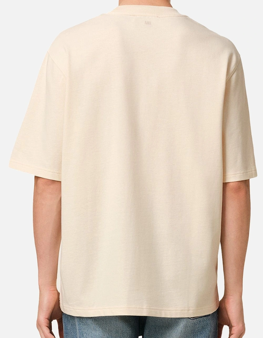 Men's Beige 'Ami de Coeur' Red Patch T-Shirt