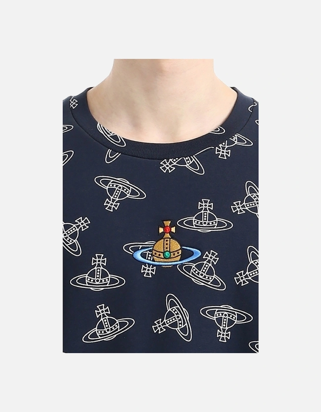 Men's Navy All Over Orb Oversized T-Shirt