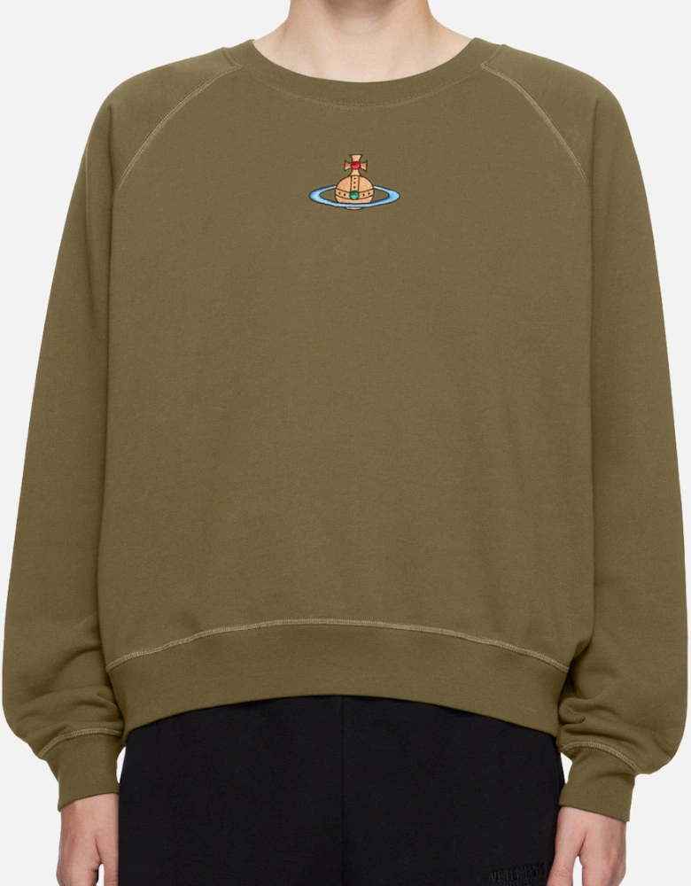 Men's Olive Centre Orb Raglan Sweatshirt