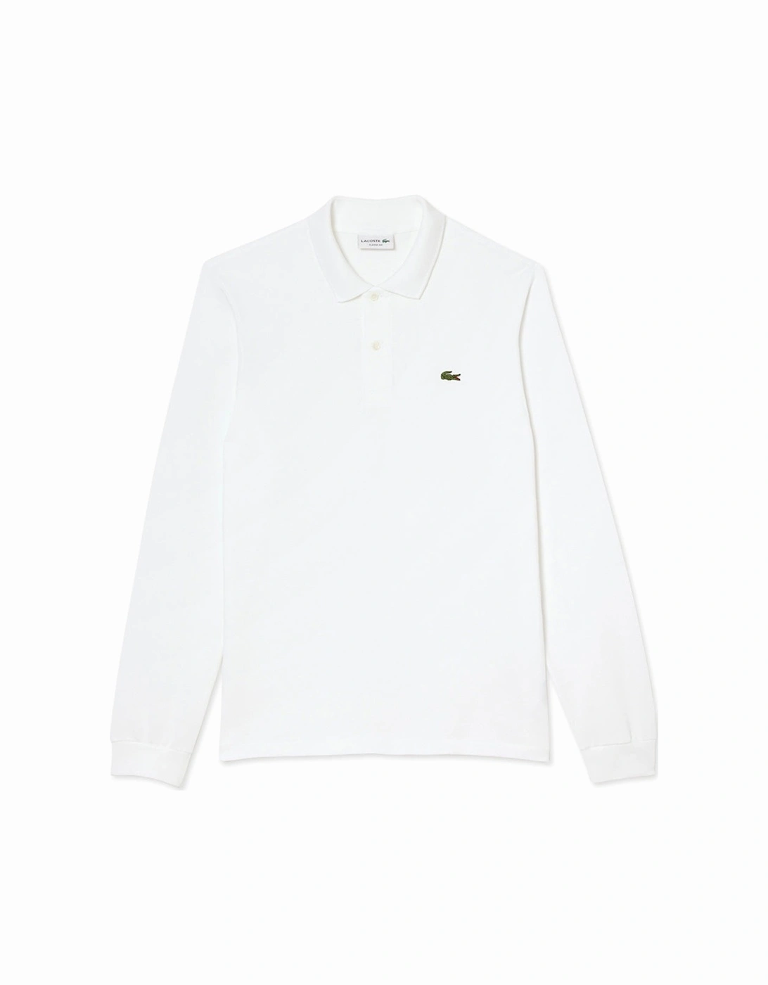 Men's White L1212 Classic Long Sleeve Polo T-Shirt, 5 of 4