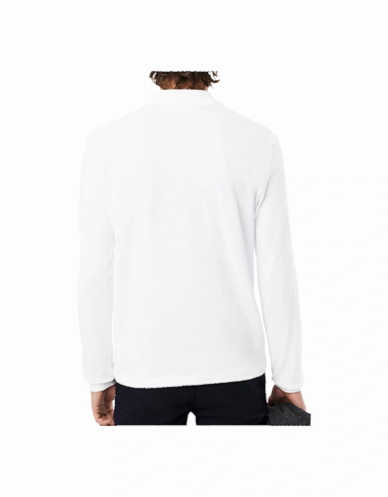 Men's White L1212 Classic Long Sleeve Polo T-Shirt