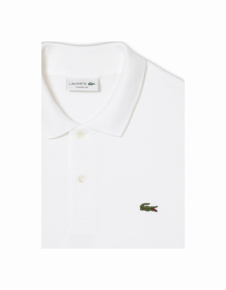 Men's White L1212 Classic Long Sleeve Polo T-Shirt