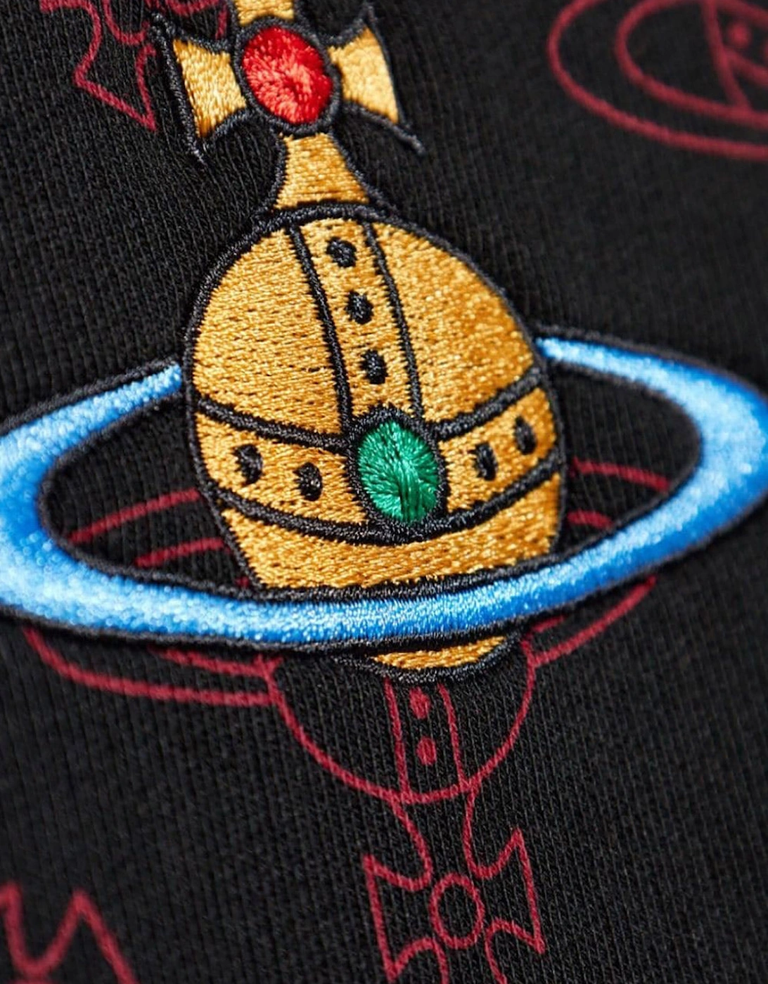 Men's Black All Over Orb Oversized T-Shirt