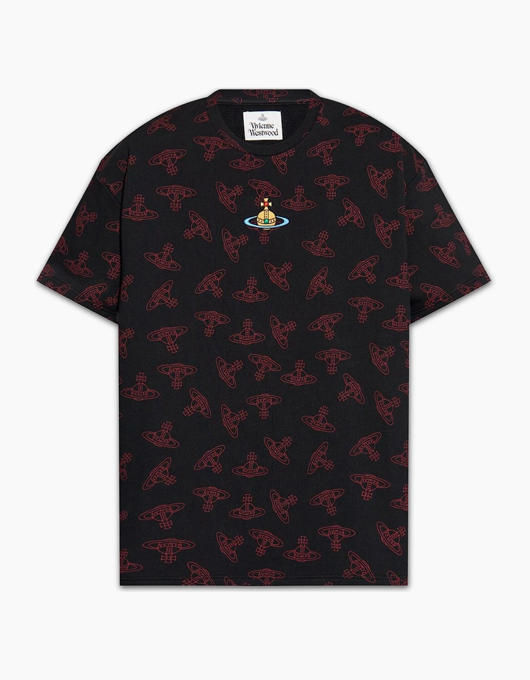 Vivienne Westwood Men's Men's Vivienne Westwood Black All Over Orb Oversized T-Shirt