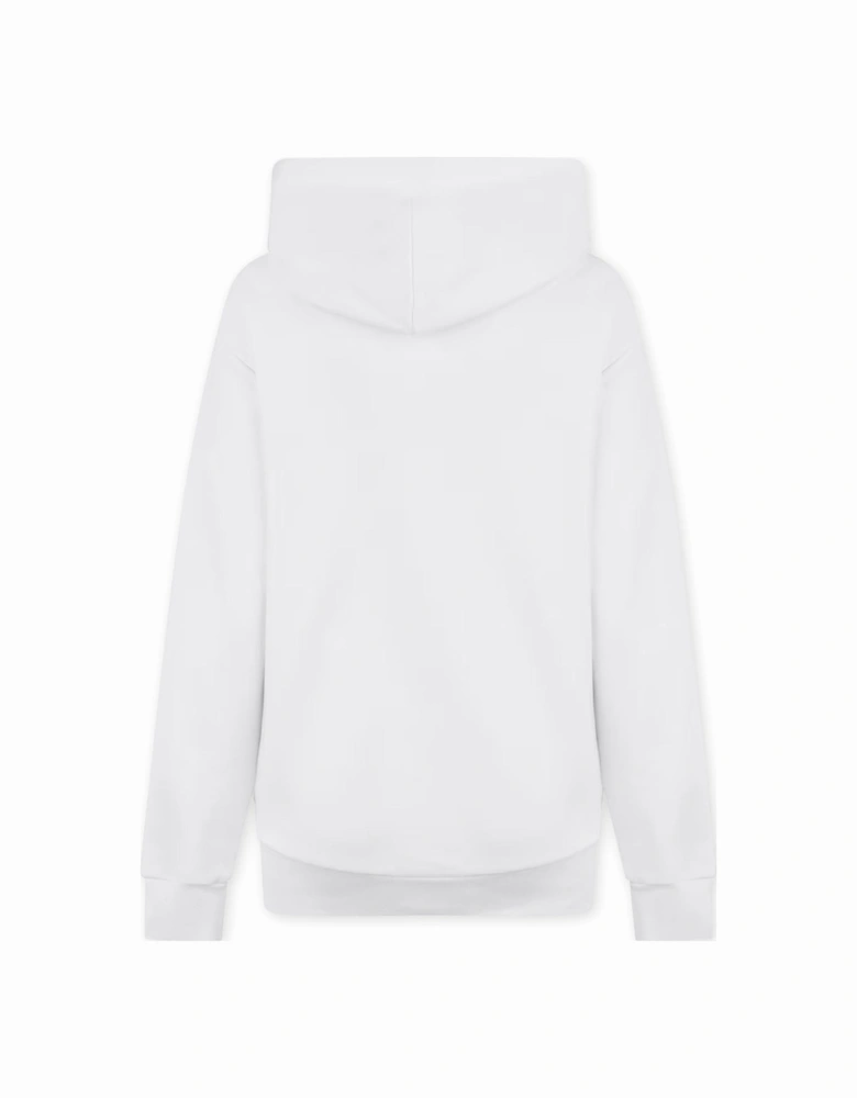 Men's White Embroidered Orb Hooded Sweatshirt