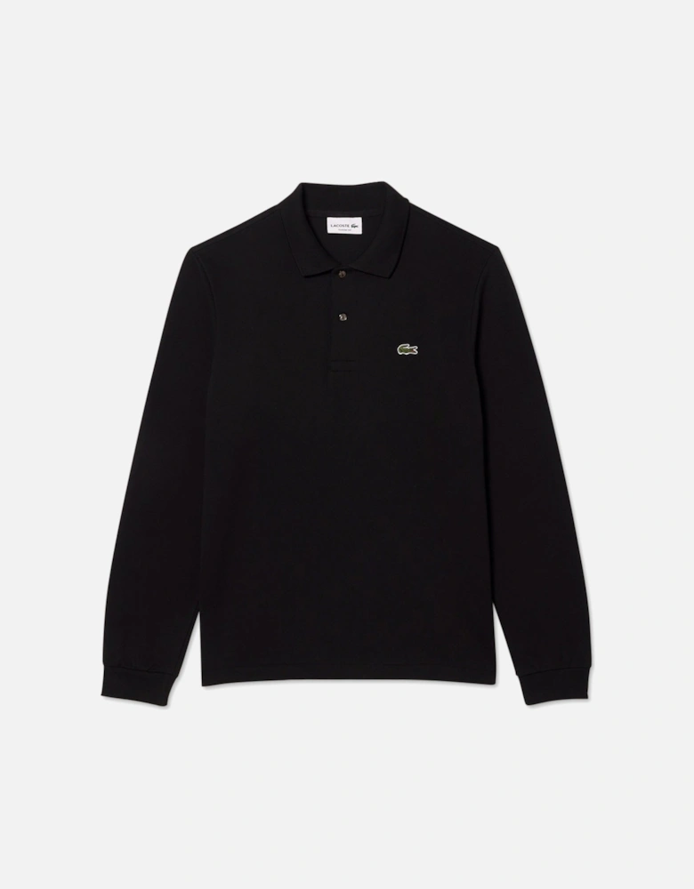 Men's Black L1212 Classic Long Sleeve Polo T-Shirt