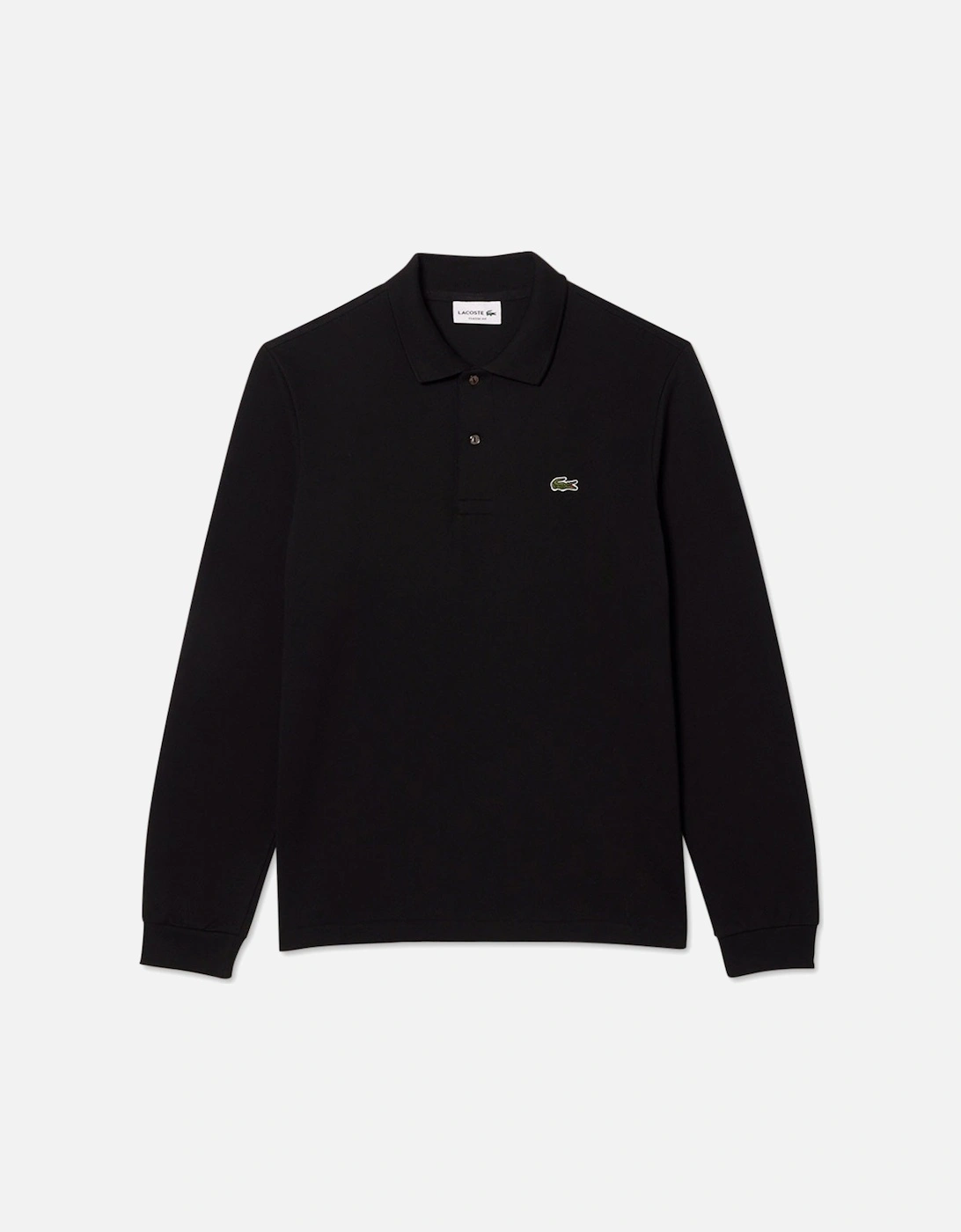 Men's Black L1212 Classic Long Sleeve Polo T-Shirt, 5 of 4