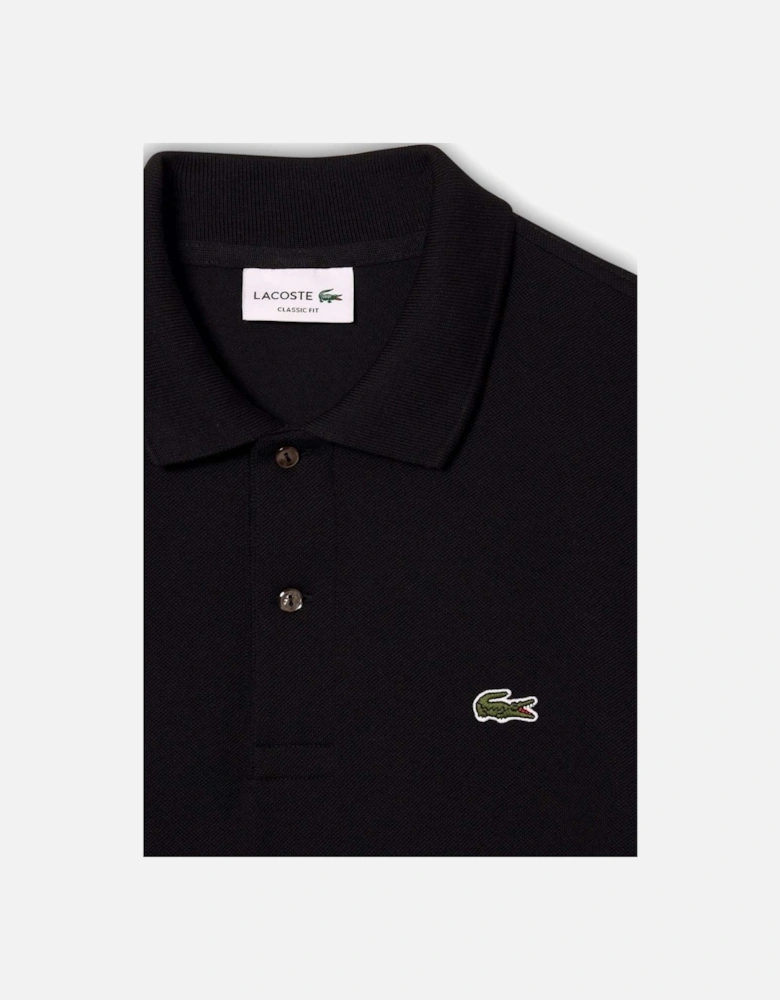 Men's Black L1212 Classic Long Sleeve Polo T-Shirt