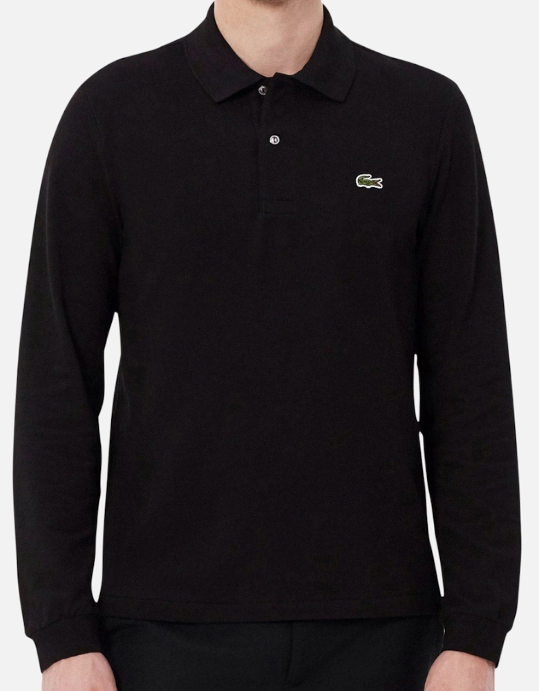 Men's Black L1212 Classic Long Sleeve Polo T-Shirt