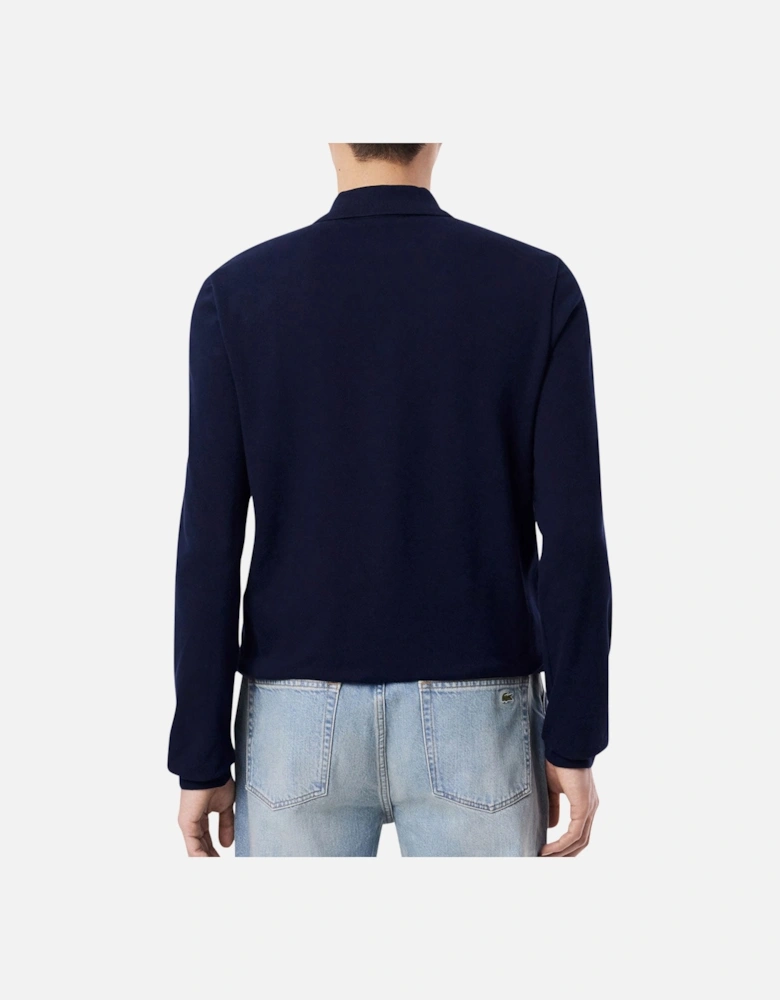 Men's Midnight Blue L1212 Classic Long Sleeve Polo T-Shirt