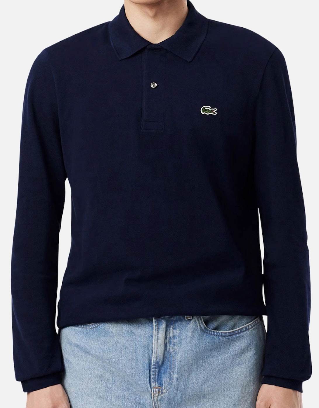 Men's Midnight Blue L1212 Classic Long Sleeve Polo T-Shirt