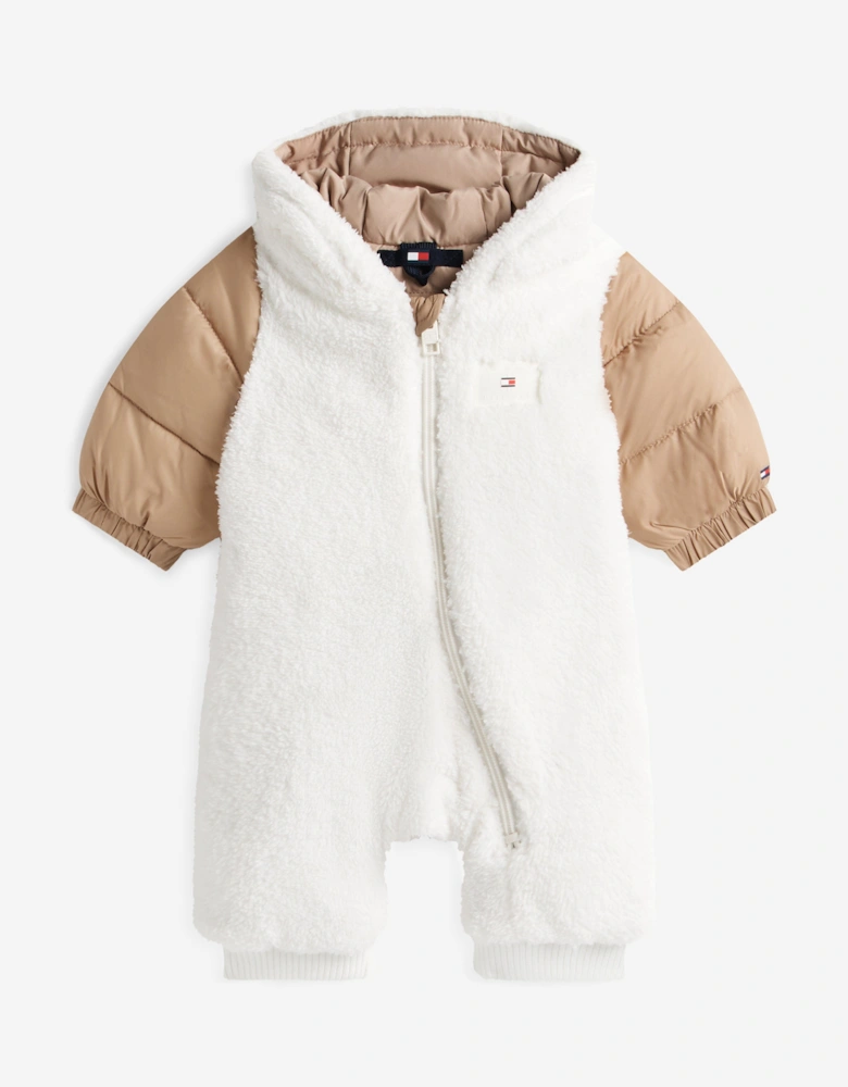 Baby Teddy Combi Snowsuit in Ivory
