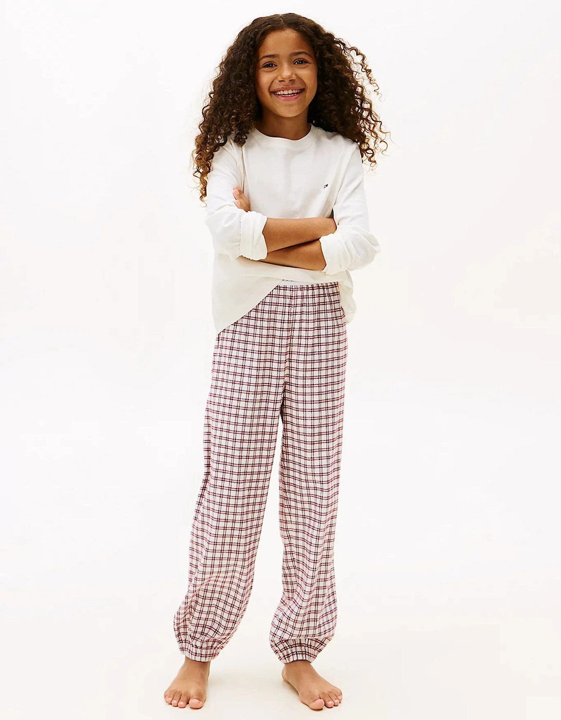 Girs Long Sleeve Cuffed PJ Set in Ivory