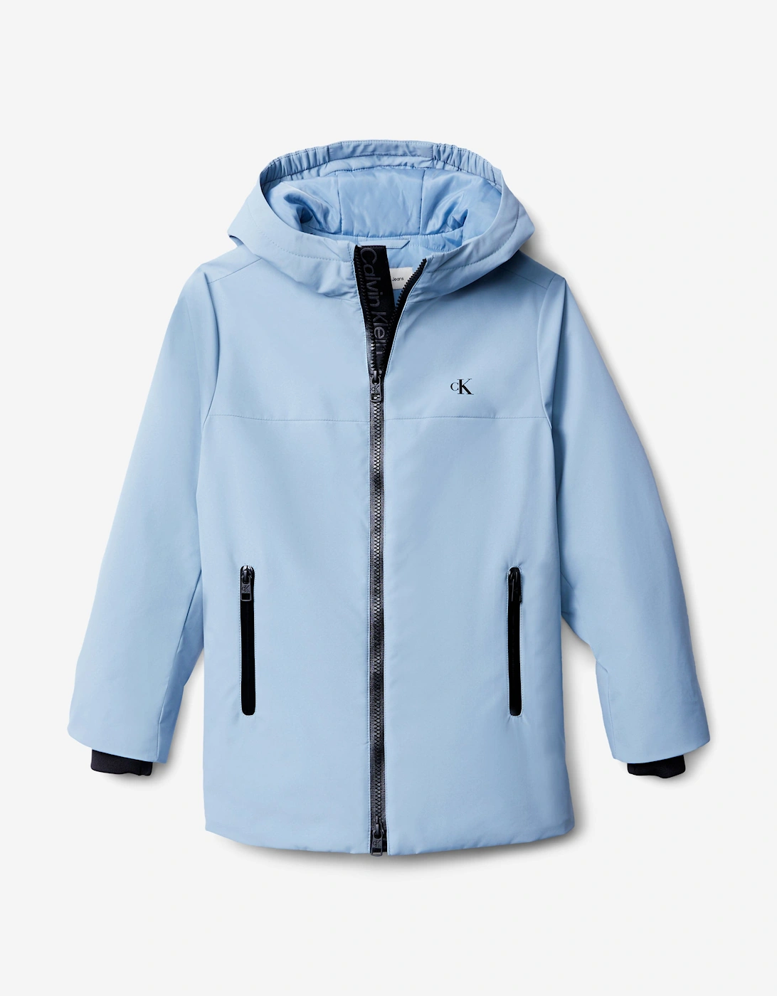 Boys Nylon Technical Hooded Jacket in Blue, 5 of 4