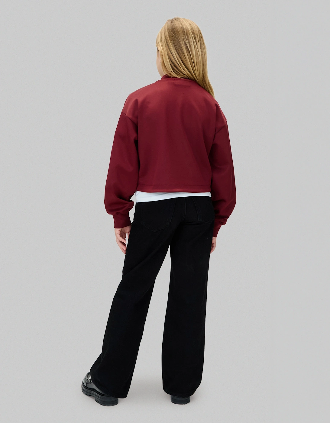 Girls Tricot Bomber Jacket in Red