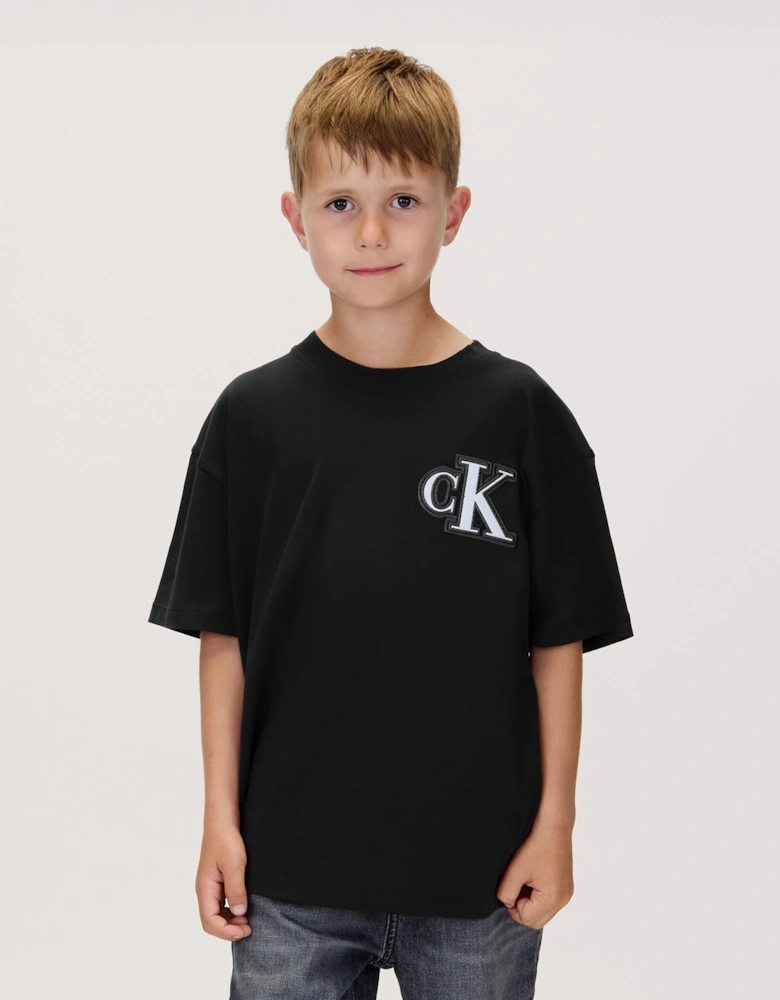 Boys Festive Graphic T-Shirt in Black