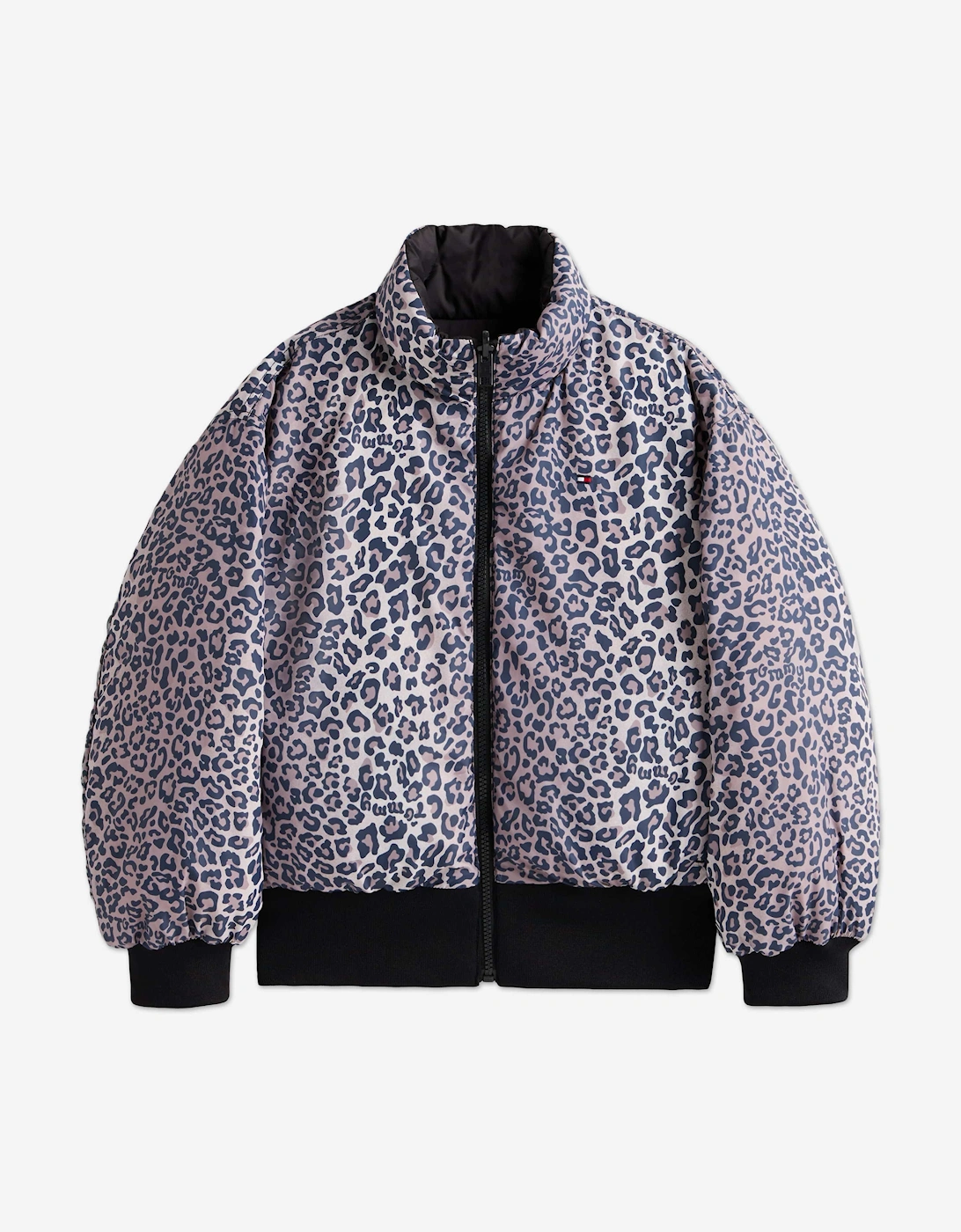 Girls Reversible Puffer Bomber in Black