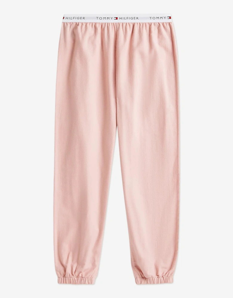 Girls Long Sleeve Cuffed PJ Set in Pink