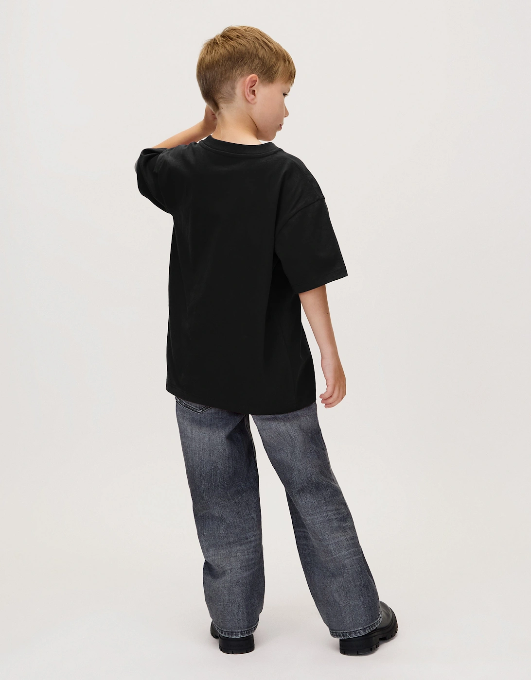 Boys Festive Graphic T-Shirt in Black