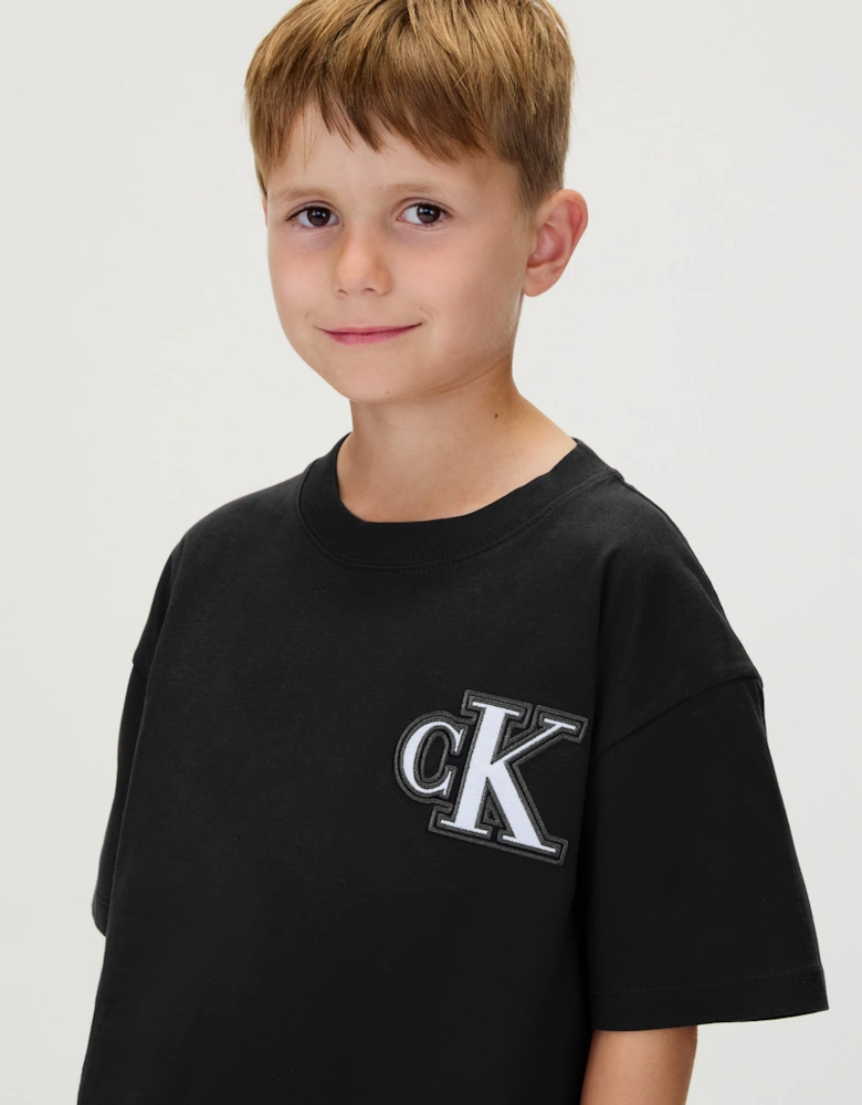 Boys Festive Graphic T-Shirt in Black