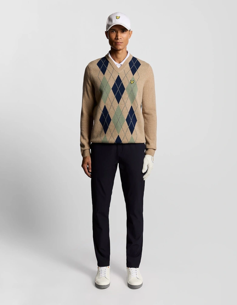 Lambswool Blend Arygle V Neck Jumper