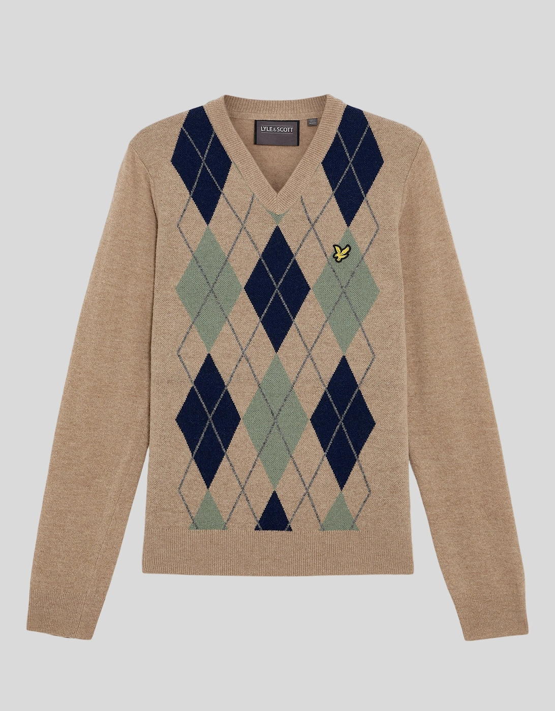 Lambswool Blend Arygle V Neck Jumper