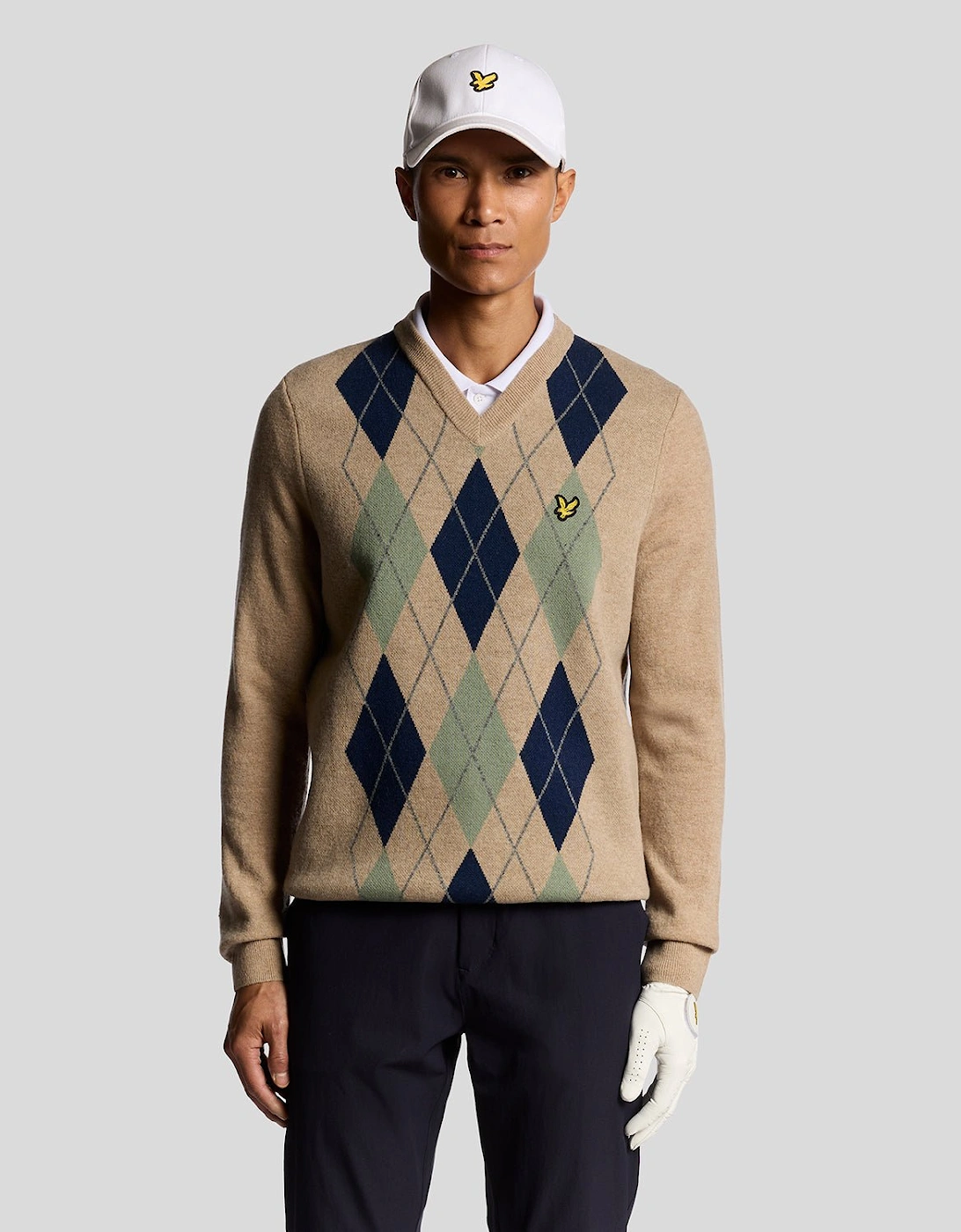 Lambswool Blend Arygle V Neck Jumper, 7 of 6