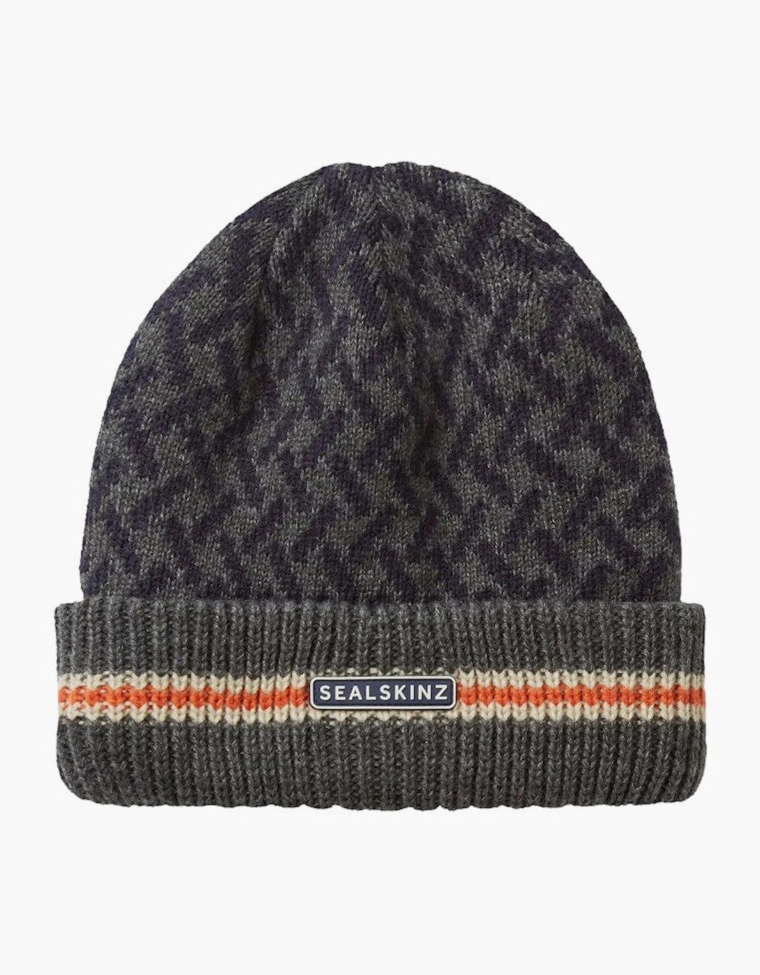 Men's Sealskinz Arminhghall Jacquard Beanie Navy - Black - Size: L/XL