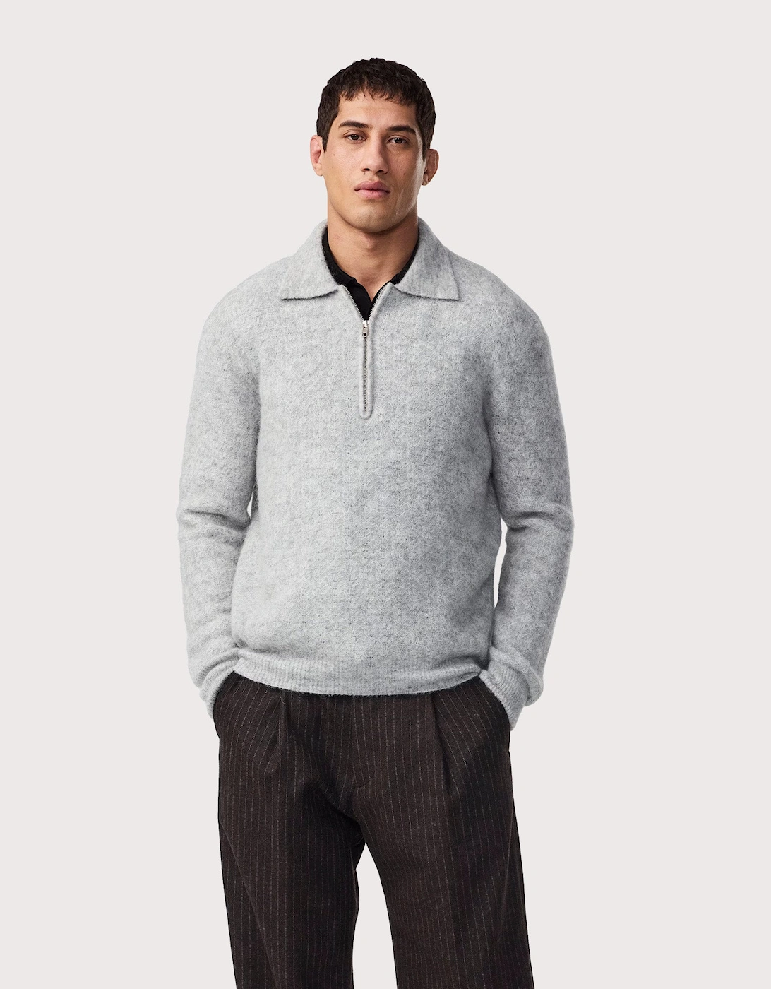 Relaxed Fit Alfie Quarter Zip Polo Sweatshirt