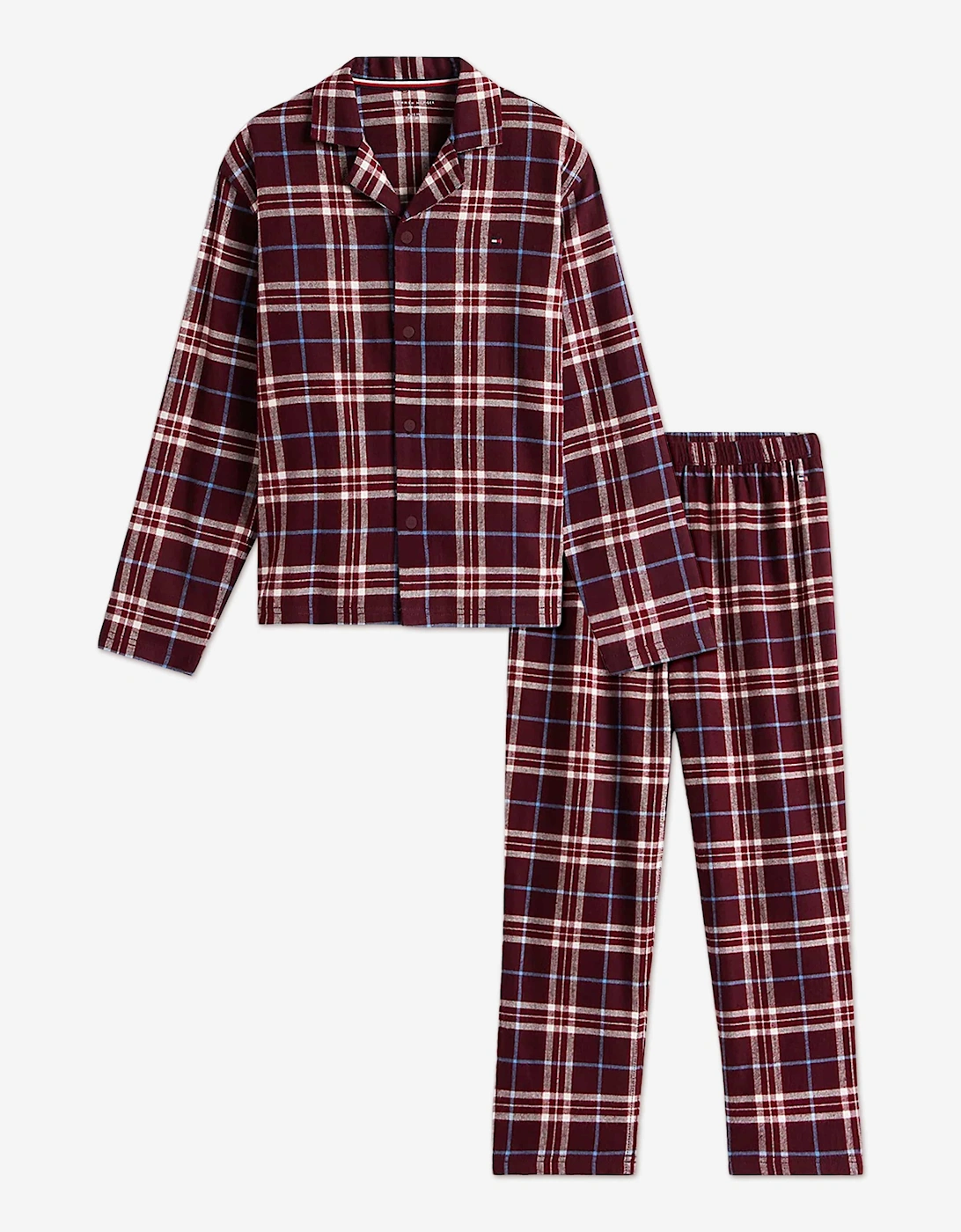 Girl's Tommy Hilfiger Kids Tartan PJ Set in Navy - Blue - Size: 6 years/7 years