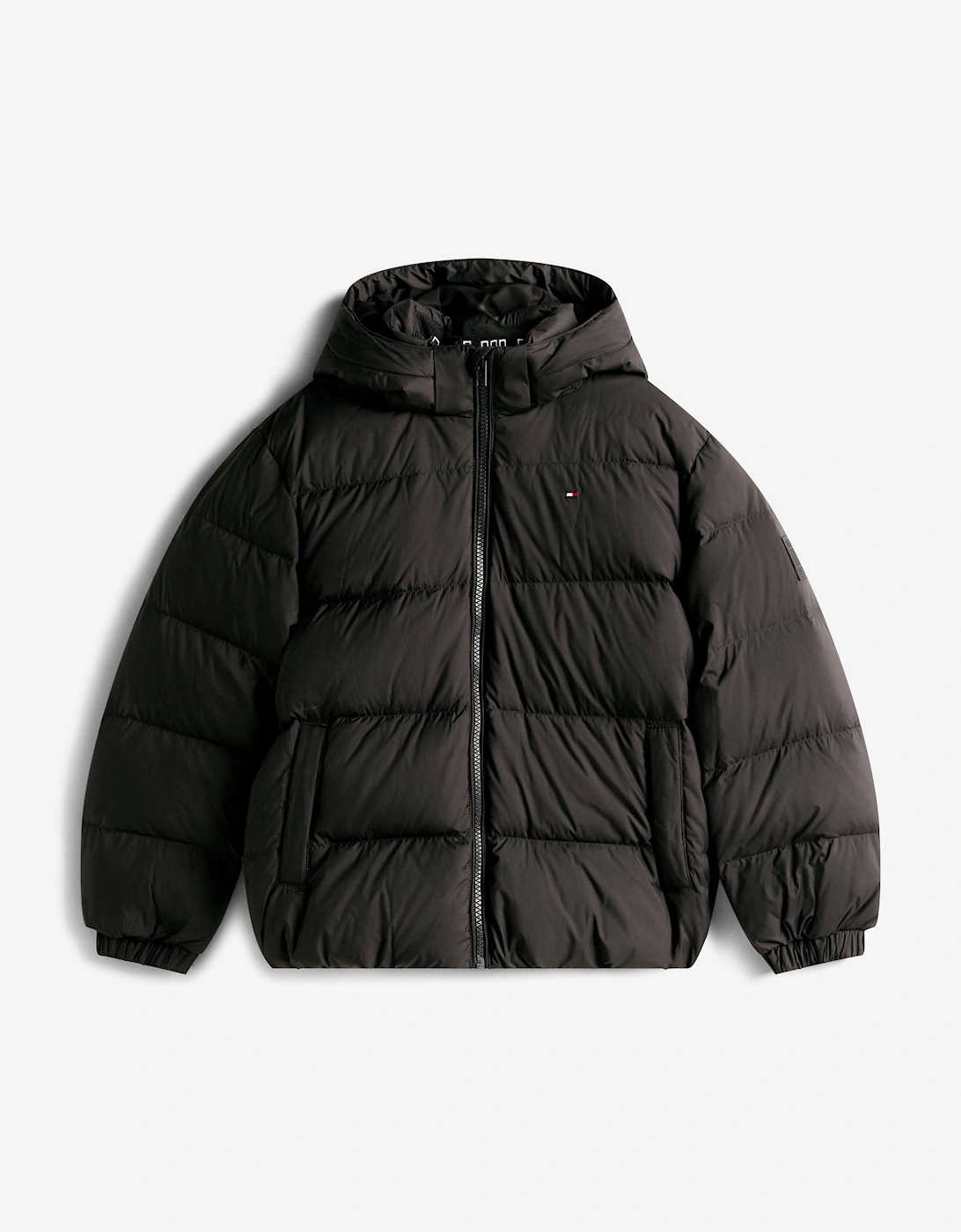 Boys Essential Down Puffer Jacket in Black, 6 of 5