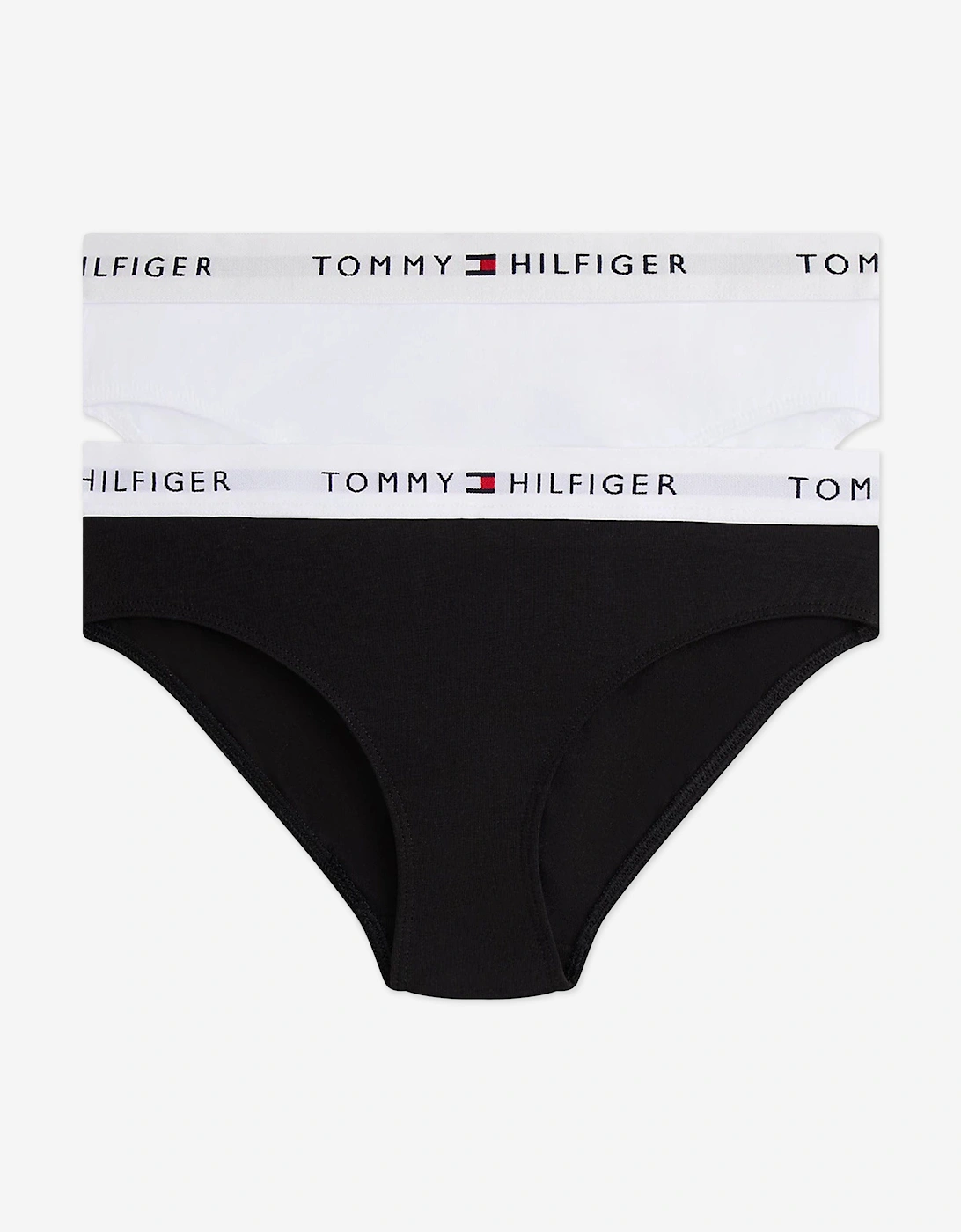 Girl's Tommy Hilfiger Girls 2 Pack Bikini Knickers Set in Black - Multi - Size: 10 - 12 yrs