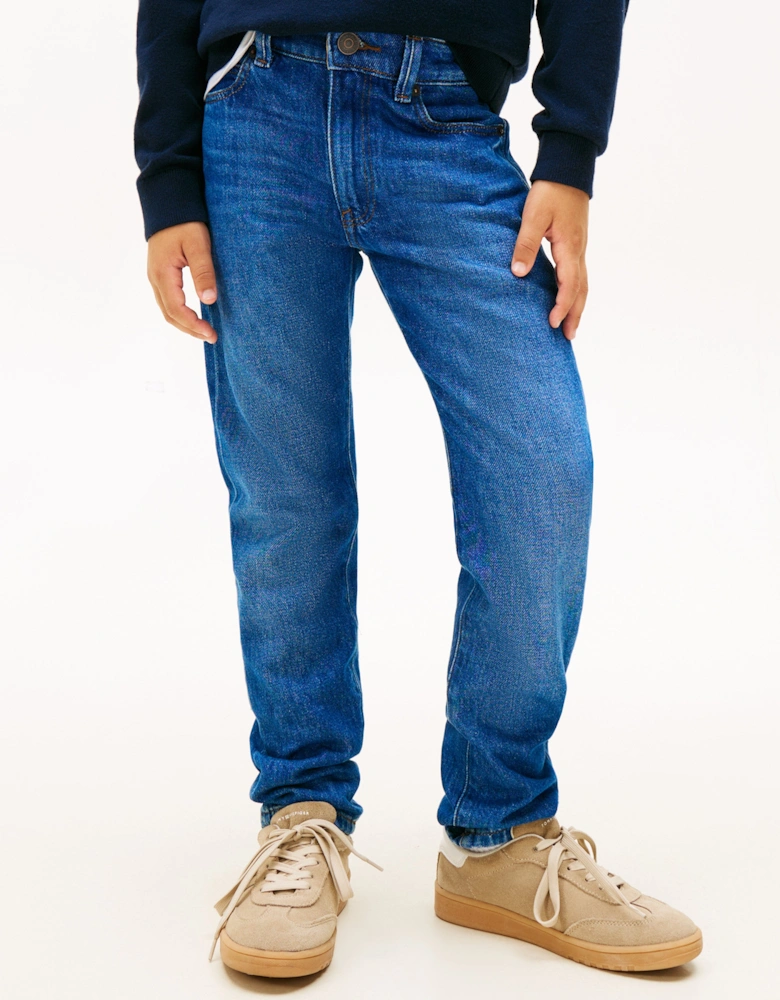 Boys Modern Straight Denim Jeans in Blue