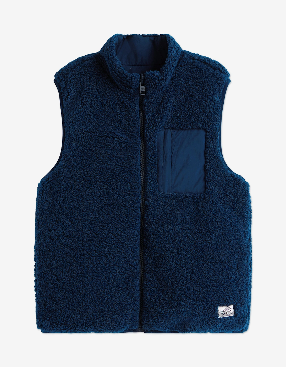 Kids Reversible Teddy Nylon Gilet in Navy