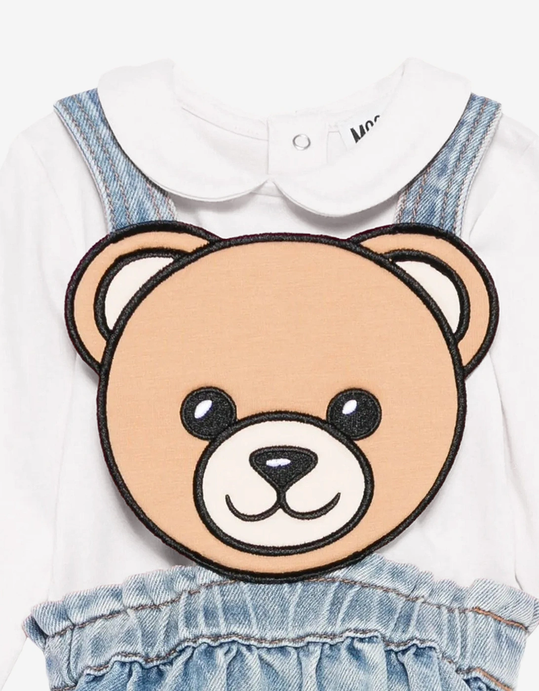 Baby Girls Bear Denim Skirt Set in Blue