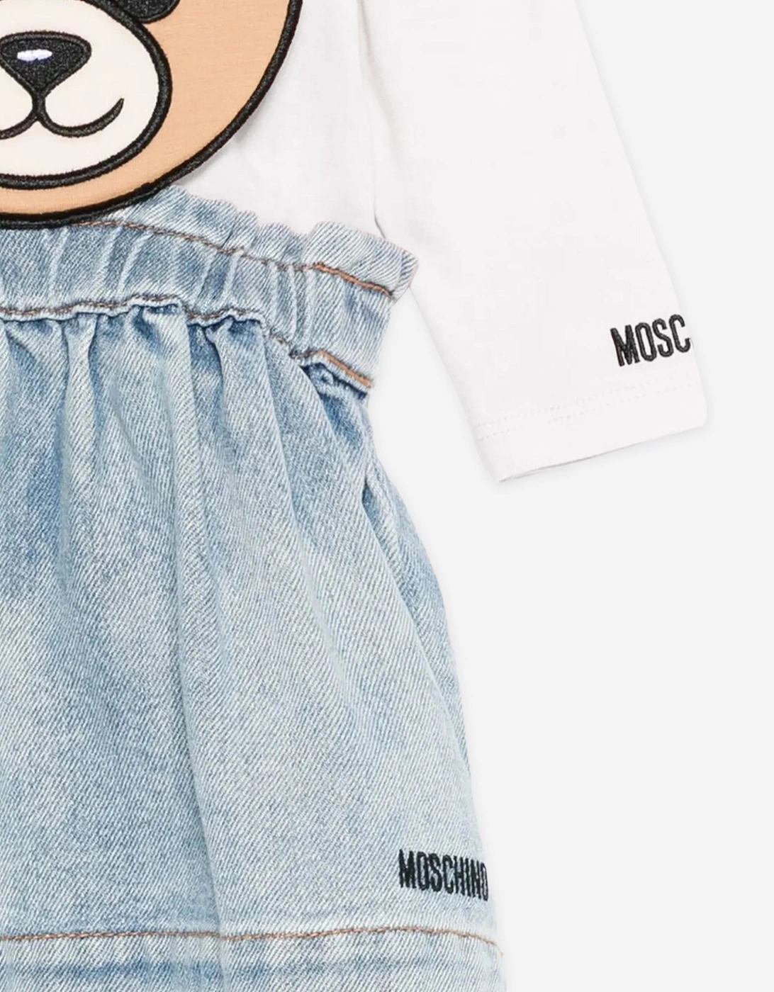 Baby Girls Bear Denim Skirt Set in Blue