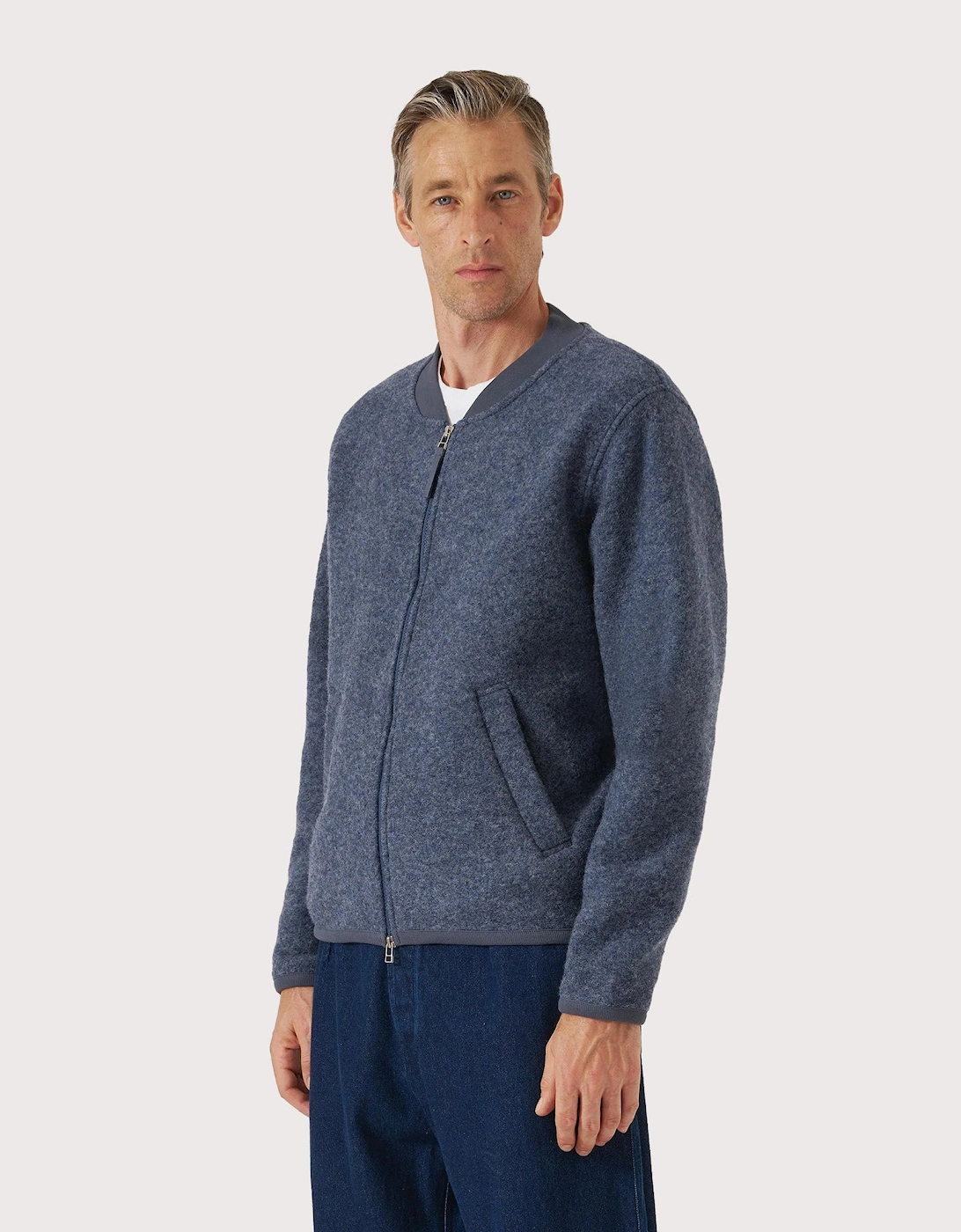 Wool Zip Bomber Jacket