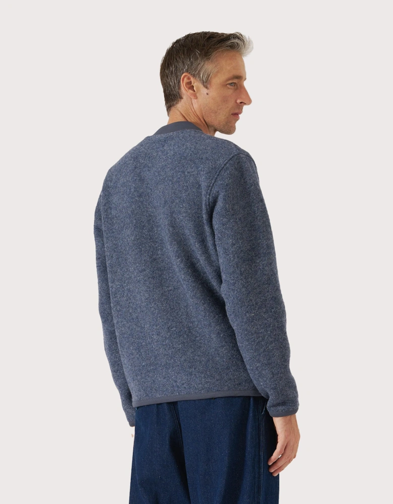 Wool Zip Bomber Jacket