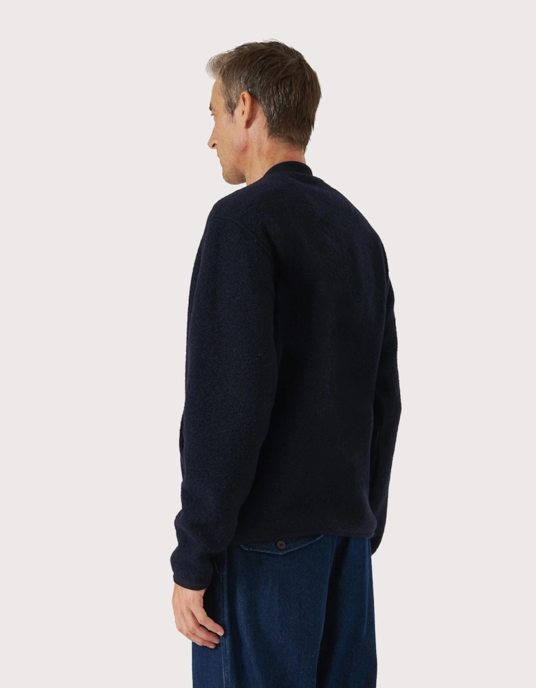 Wool Zip Bomber Jacket