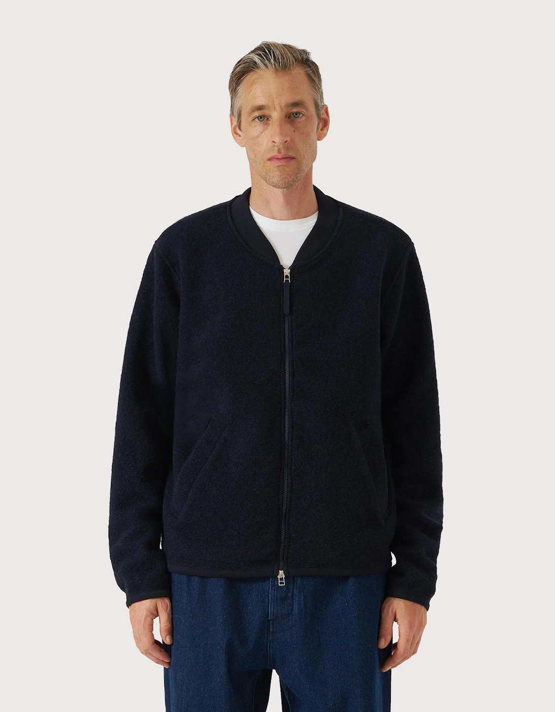 Wool Zip Bomber Jacket