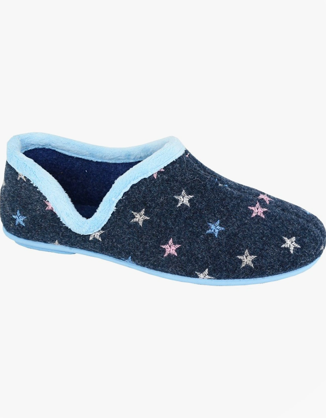 ARIA Womens Full Slippers Slippers Navy Blue, 2 of 1