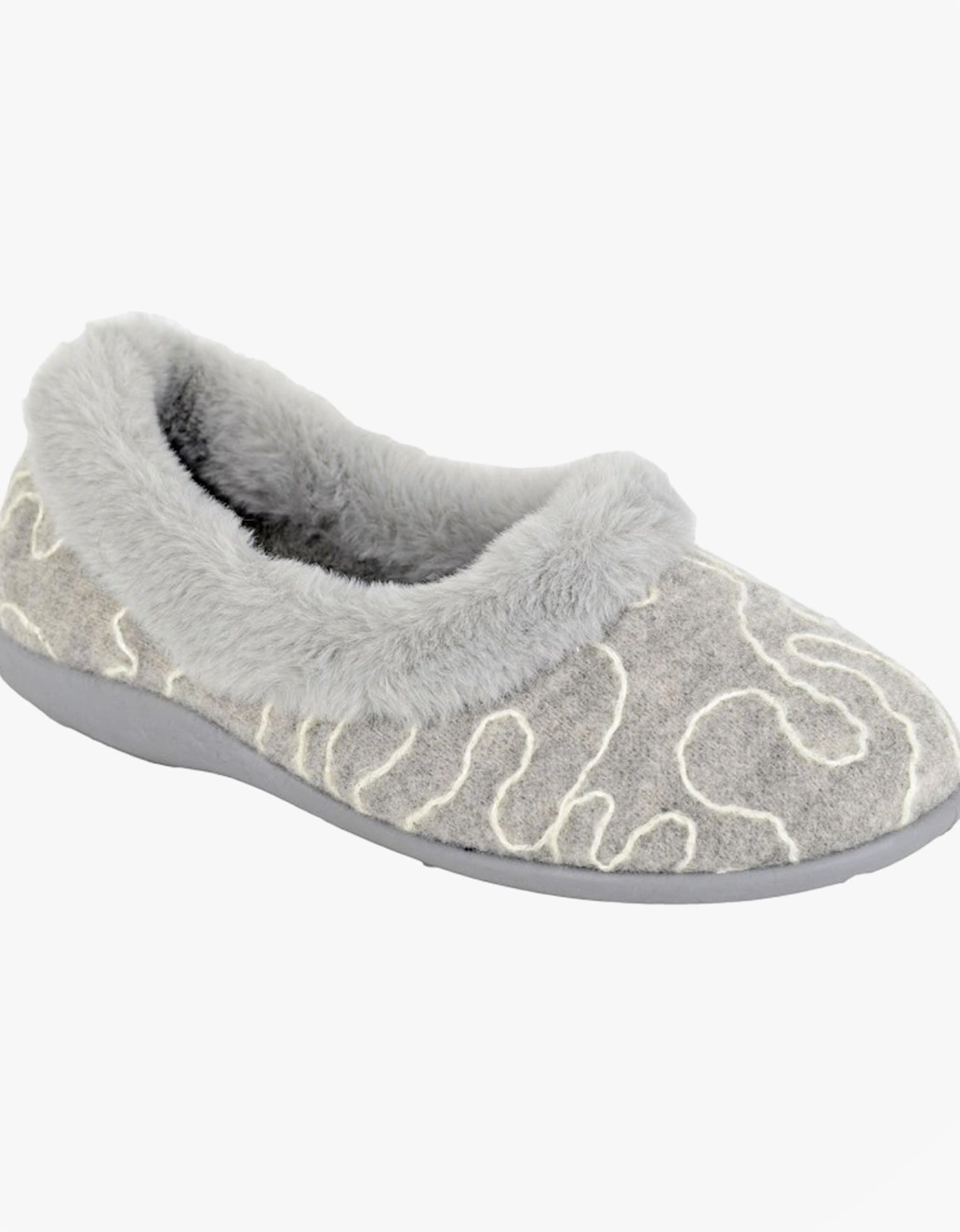 DEETA Womens Full Slippers Slippers Grey, 2 of 1