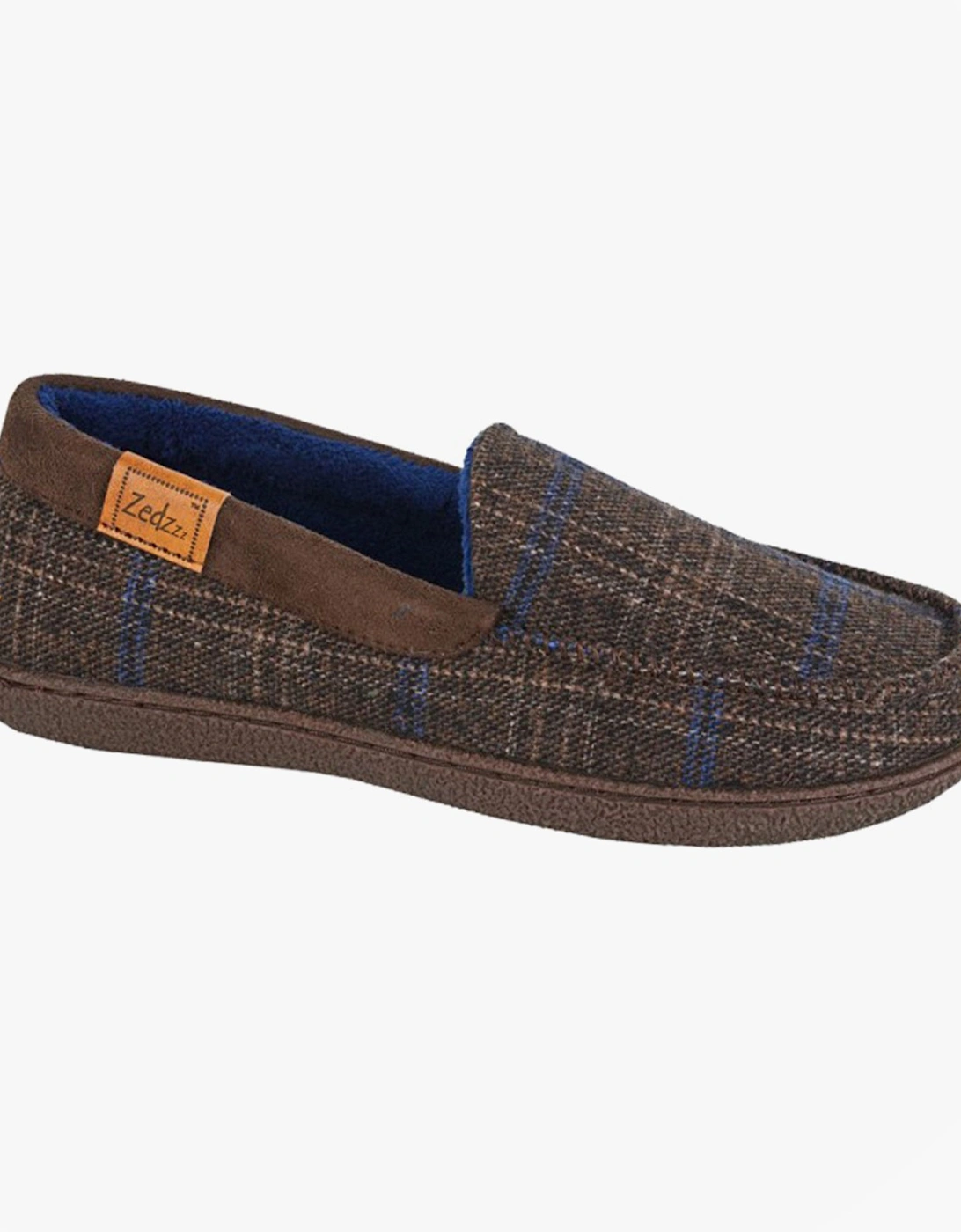 NEVILLE Mens Moccasins Slippers Brown, 2 of 1